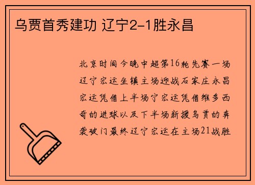 乌贾首秀建功 辽宁2-1胜永昌